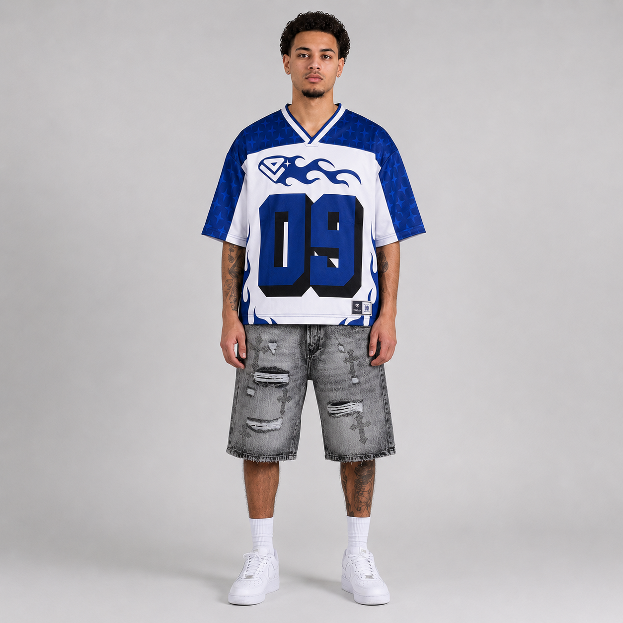 TEE HOCKEY - WHITE BLUE