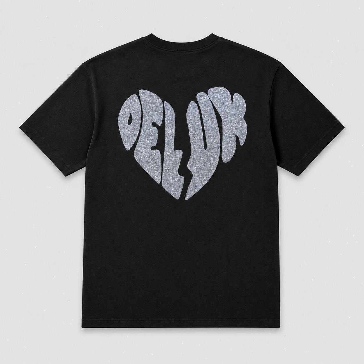 NO LOVE GLITTER TEE – BLACK SILVER