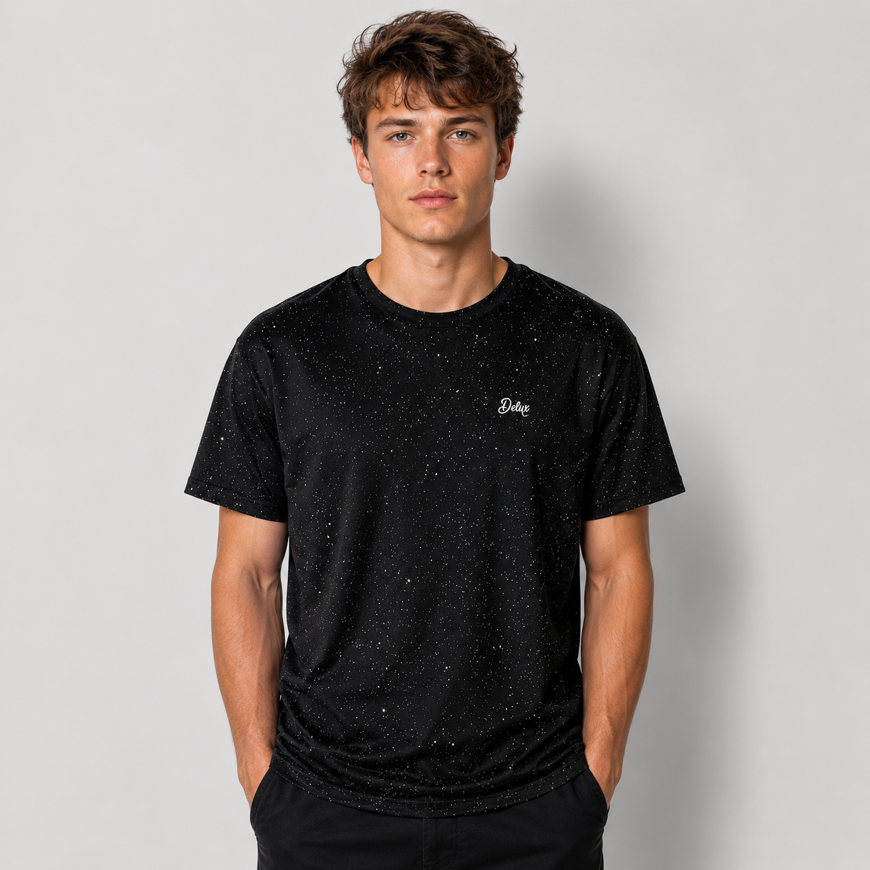 SPACE GLITTER TEE – BLACK