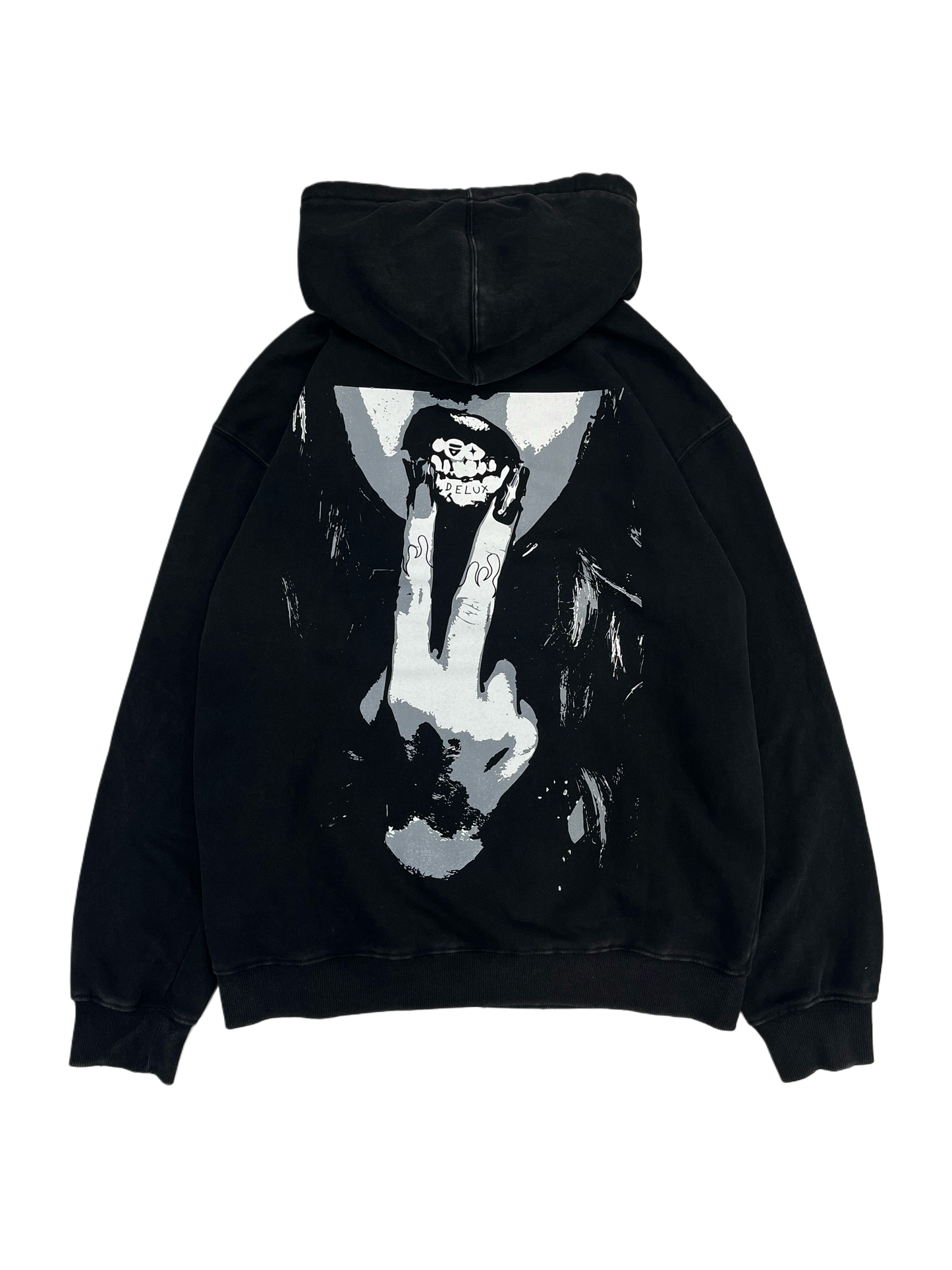 Hoodie Delux ''GRILLZ'' - Black Washed