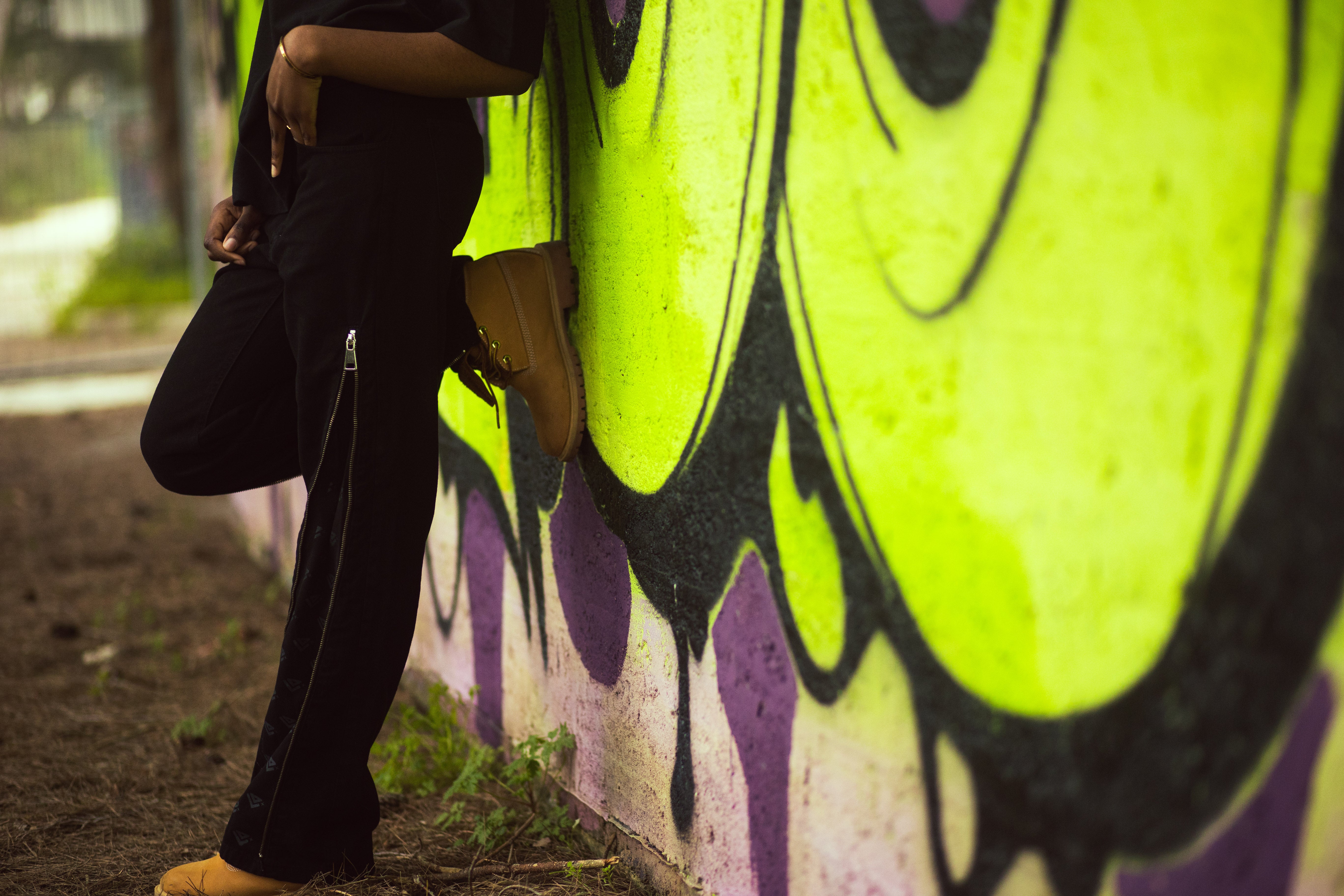 Denim Zip "Logo" Black