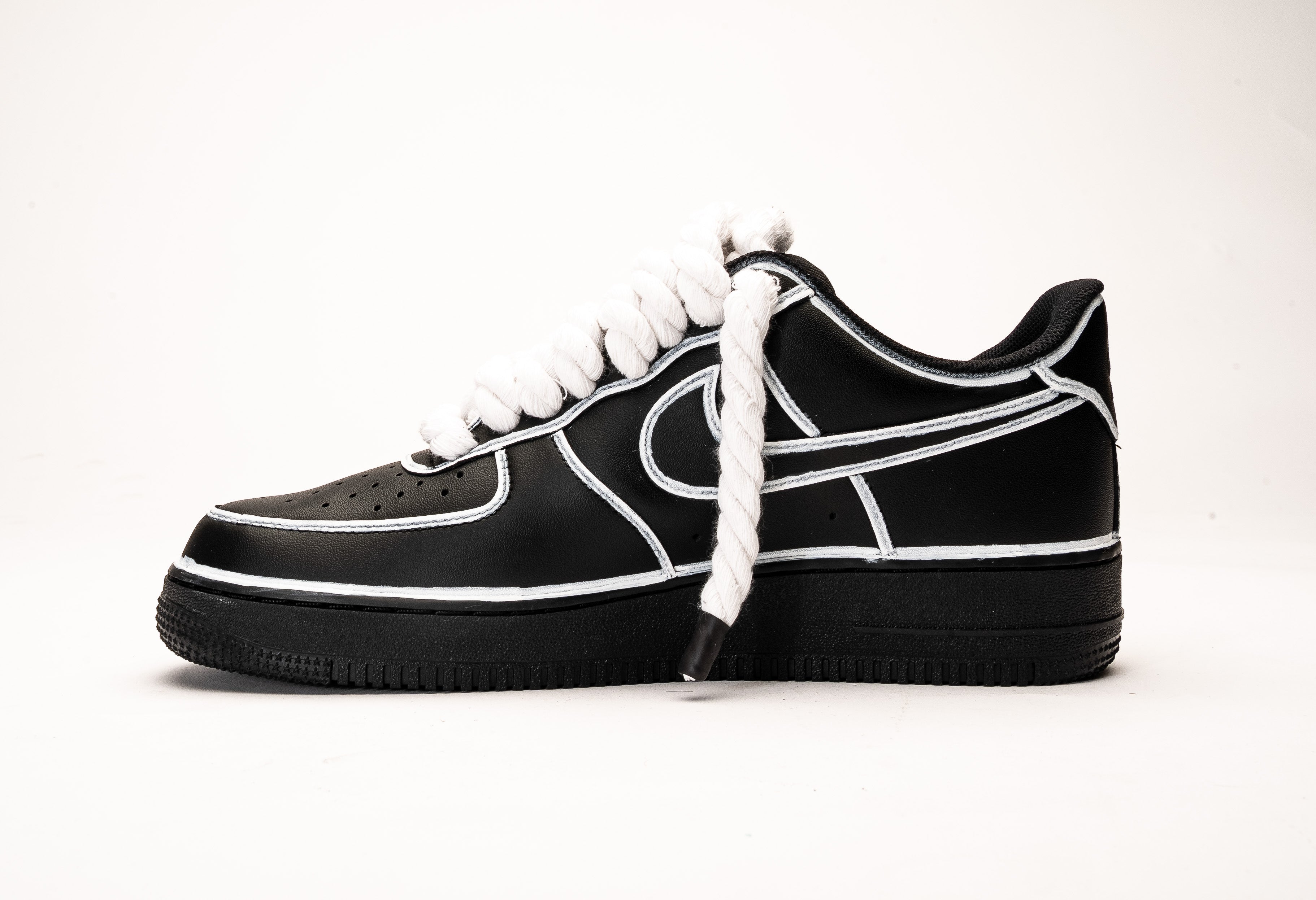 Nike Air Force 1 Black White Line Rope Laces