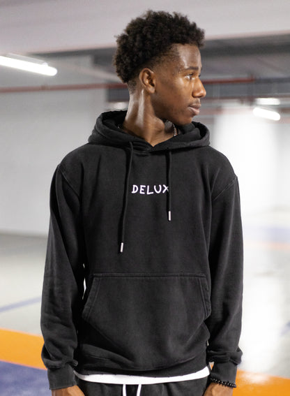 Hoodie Delux ''GRILLZ'' - Black Washed