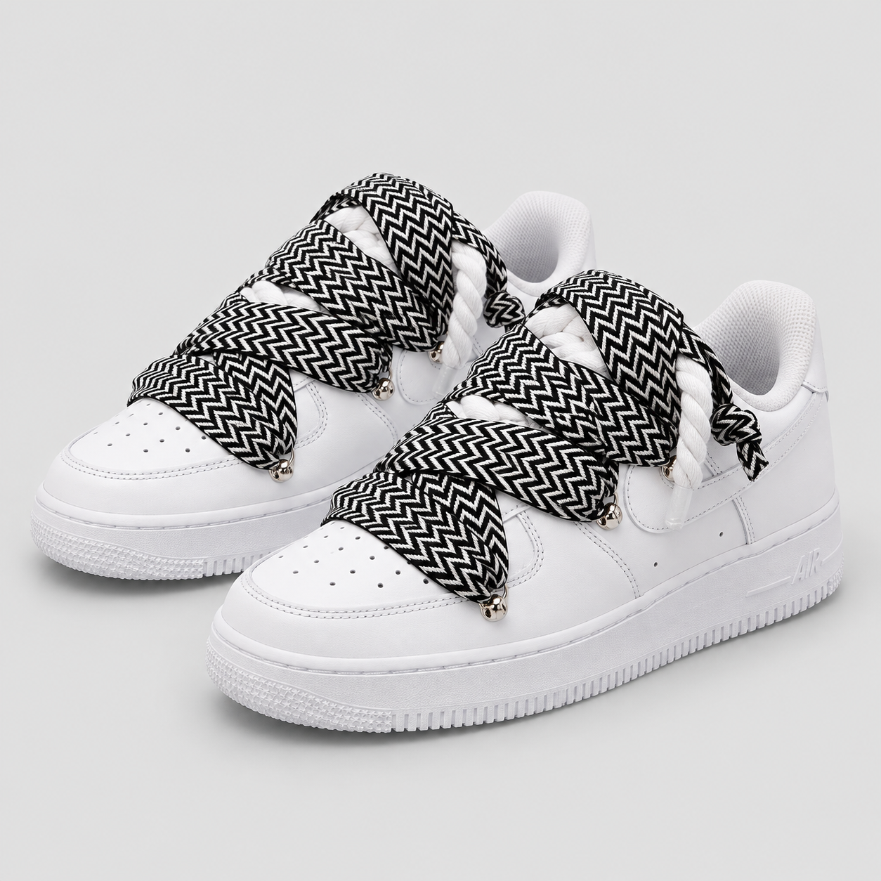 Air Force 1 White Rope + Lanvin Black – vista tre quarti