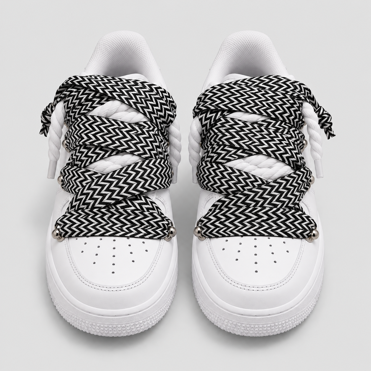 Air Force 1 White Rope + Lanvin Black – vista frontale