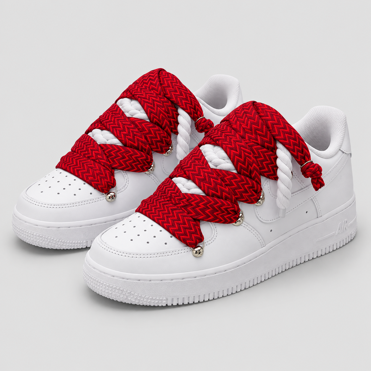 Air Force 1 White Rope + Lanvin Red – vista tre quarti
