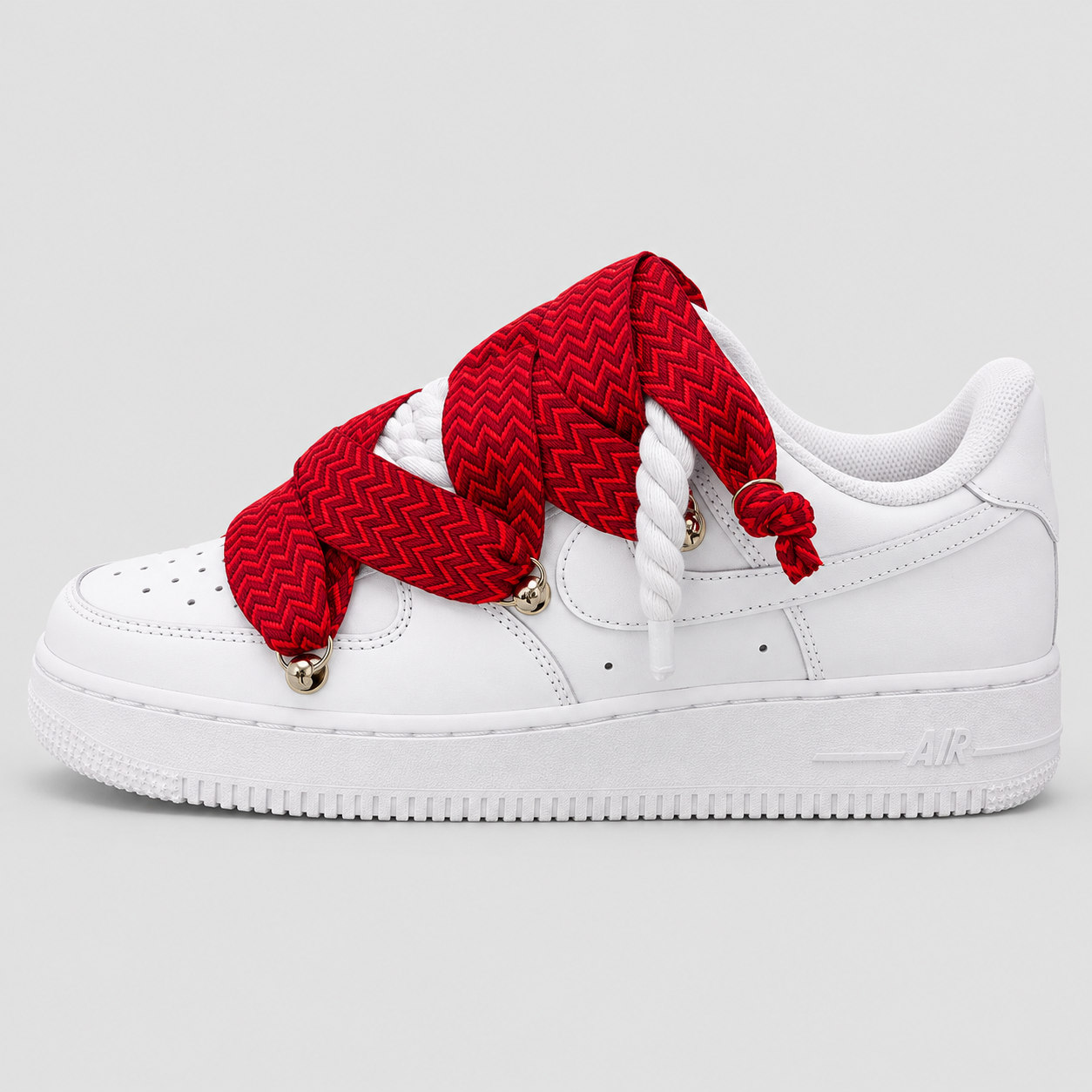 Air Force 1 White Rope + Lanvin Red – vista laterale