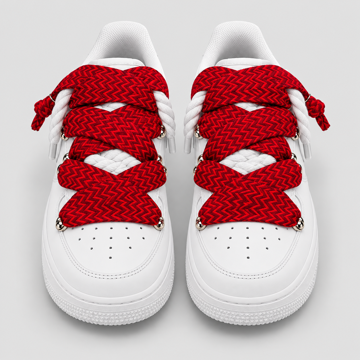 Air Force 1 White Rope + Lanvin Red – vista frontale