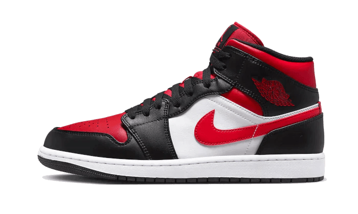 Air Jordan 1 Mid Black White Red - Delux Store - Abbigliamento Streetwear & Sneakers