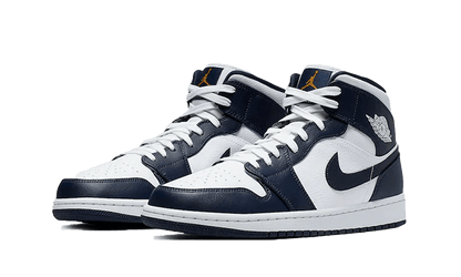 Air Jordan 1 Mid White Metallic Gold Obsidian - Delux Store - Abbigliamento Streetwear & Sneakers