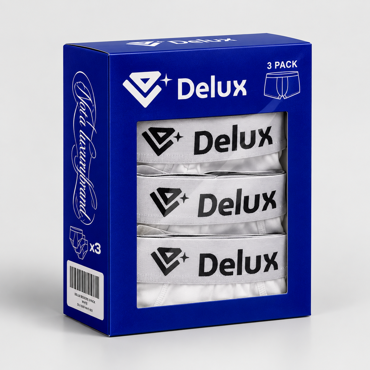 BOXER DELUX WHITE - confezione tripack da 3