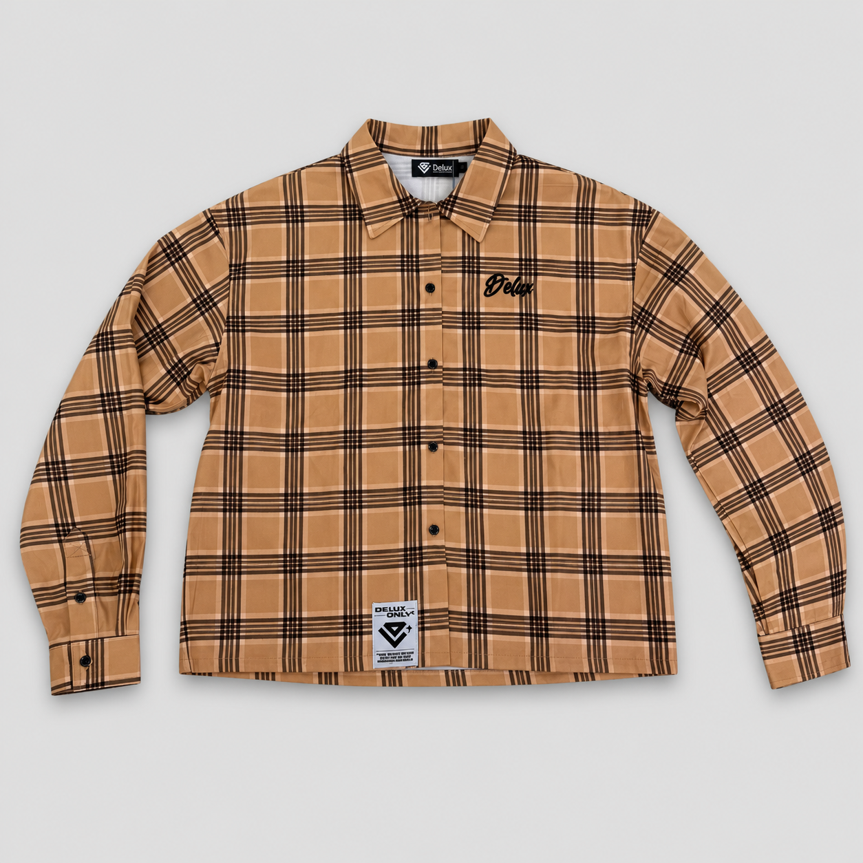 Camicia Scozzese Beige DELUX fronte