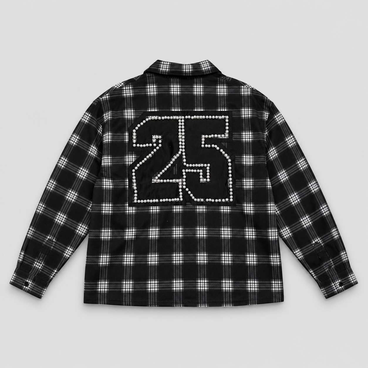 Camicia Scozzese Nera DELUX retro patch 25