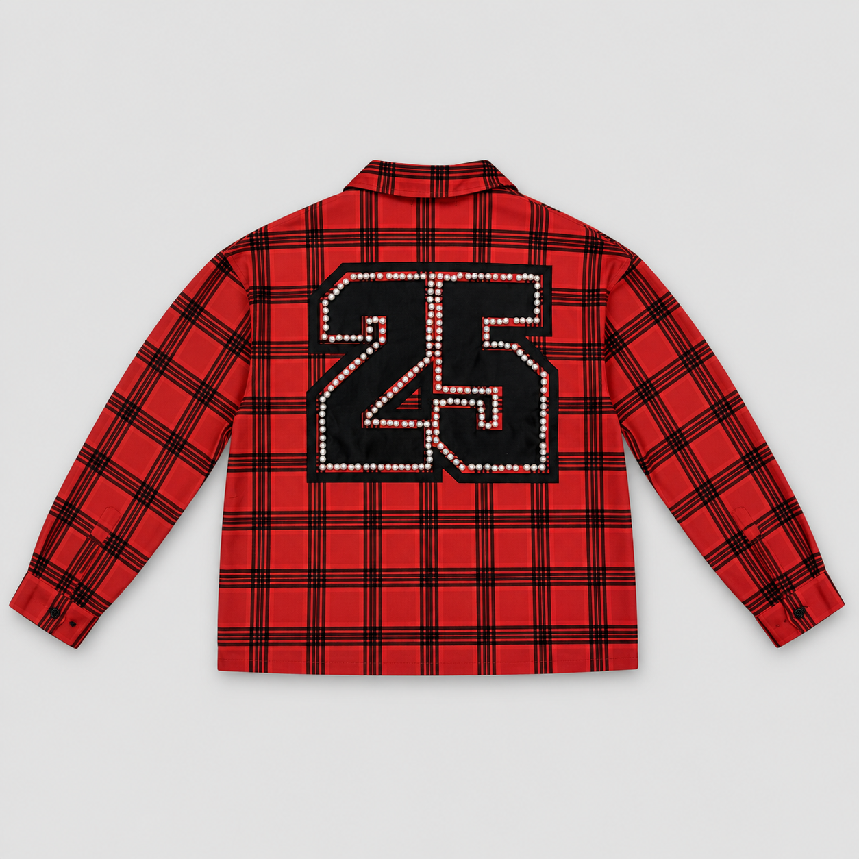 Camicia Scozzese Rossa DELUX retro patch 25