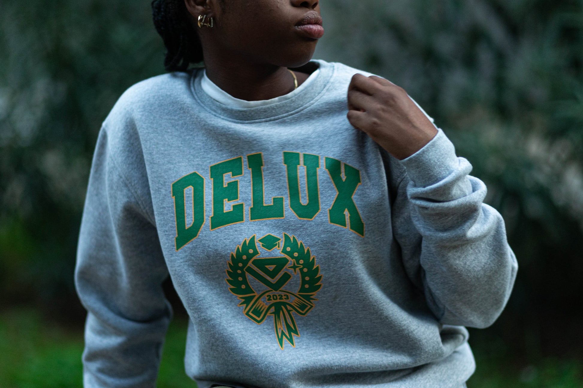 Crewneck ''Collage'' - Grey/Green - Delux Store - Abbigliamento Streetwear & Sneakers