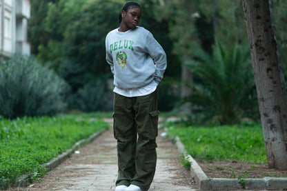 Crewneck ''Collage'' - Grey/Green - Delux Store - Abbigliamento Streetwear & Sneakers