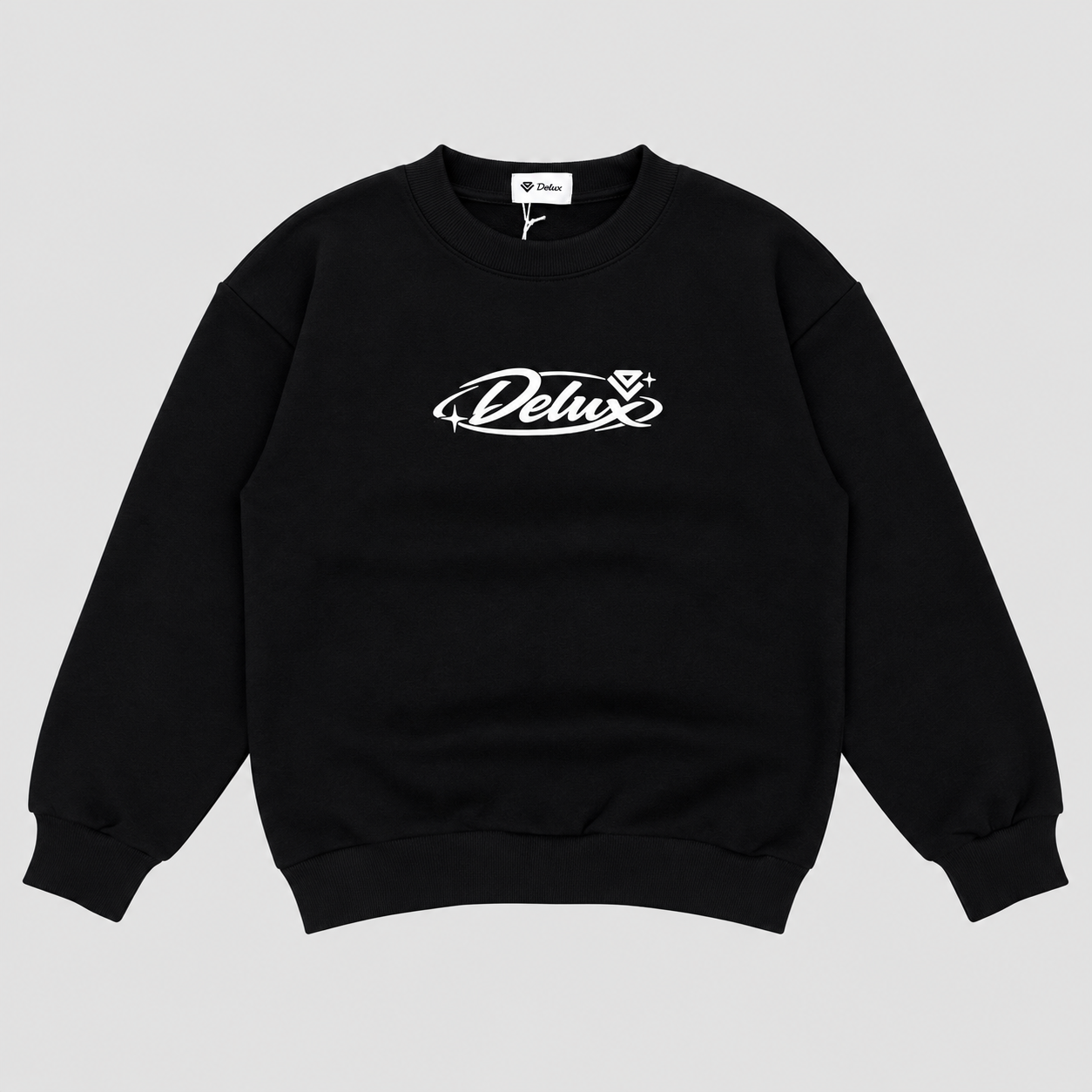 CREWNECK KIDS FRONT LOGO - BLACK fronte