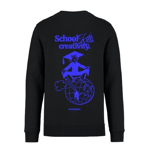 Crewneck ''School Kills'' - Black/Blue - Delux Store - Abbigliamento Streetwear & Sneakers