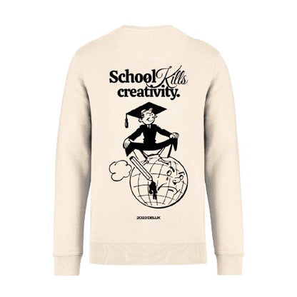 Crewneck ''School Kills'' - Ivory/Black - Delux Store - Abbigliamento Streetwear & Sneakers