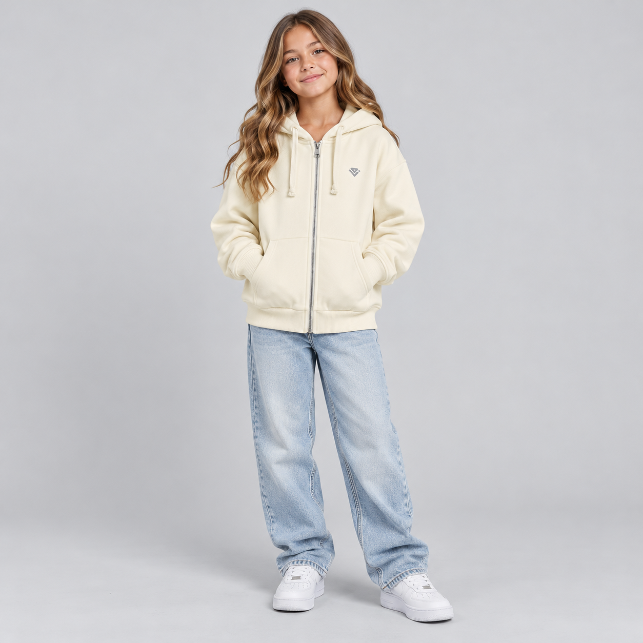 DELUX KIDS JACKET BEIGE - indosso bambina