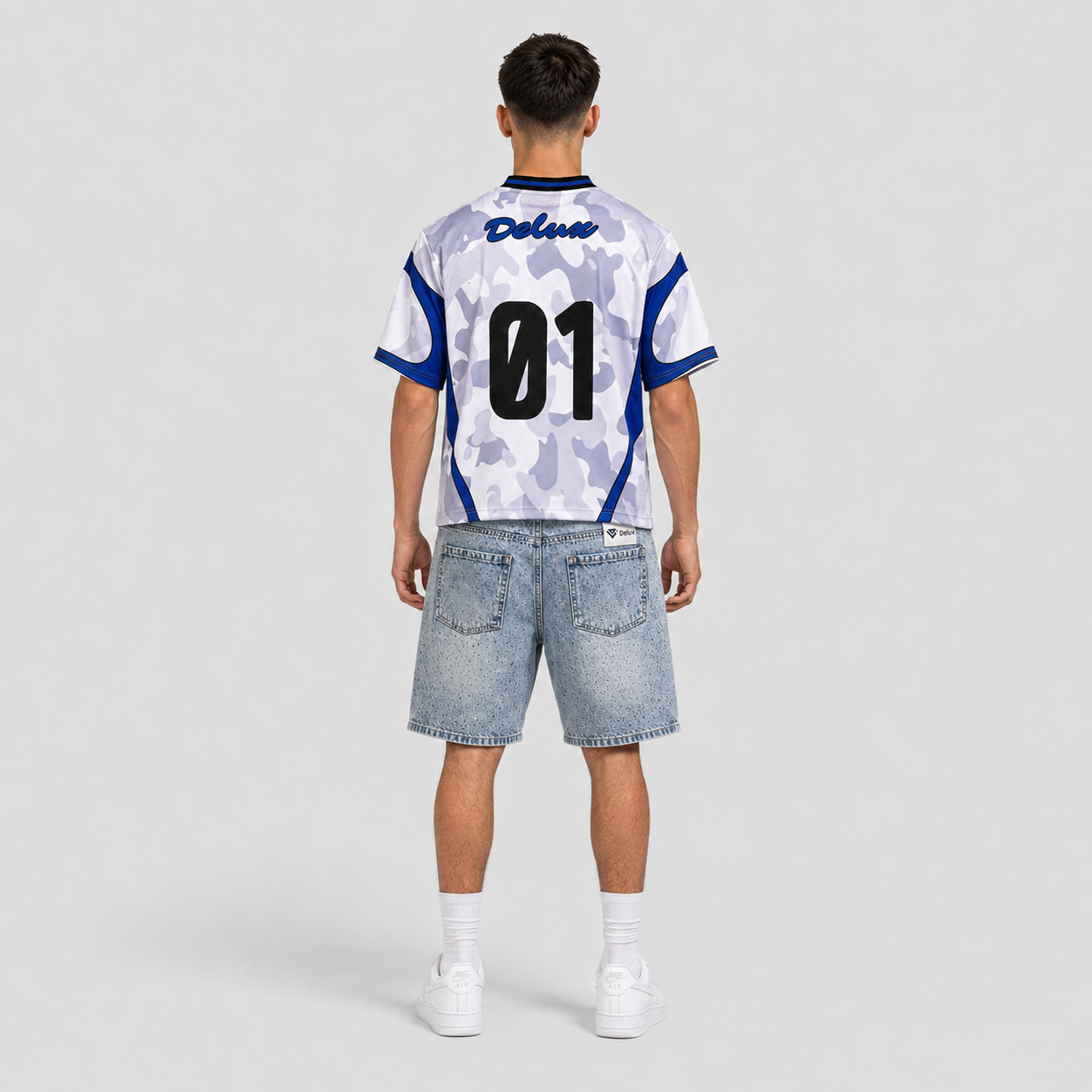 TEE FOOTBALL - WHITE BLUE