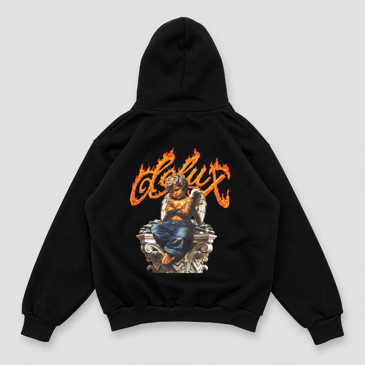 Hoodie Angels Black - retro