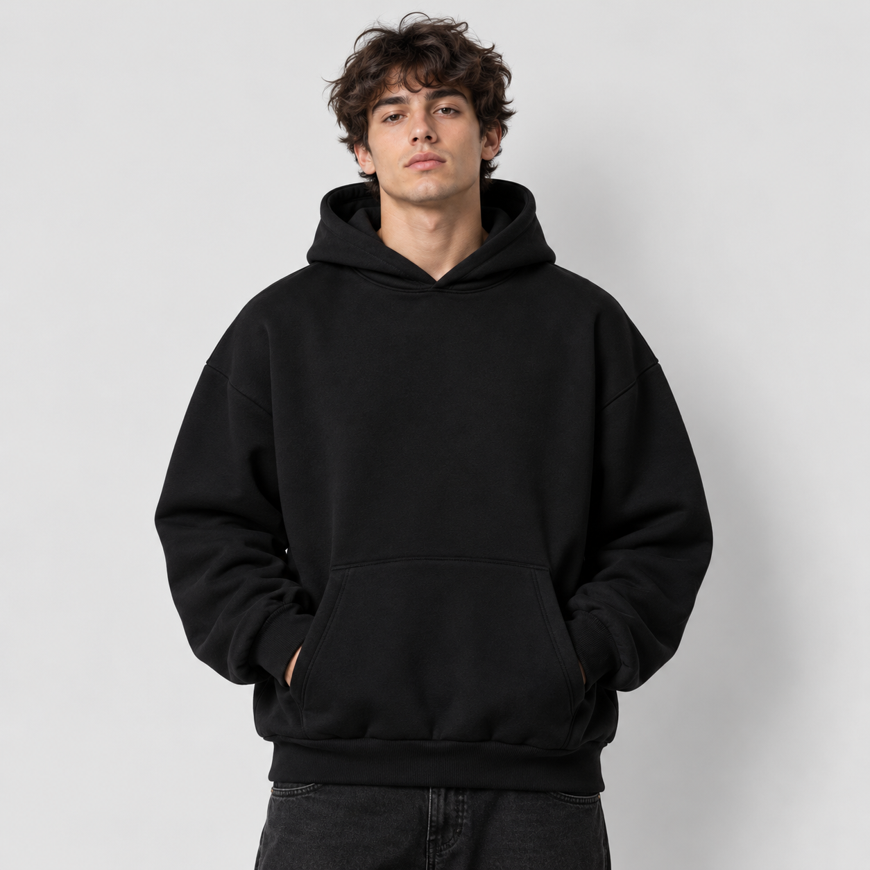 Hoodie Angels Black - indossata