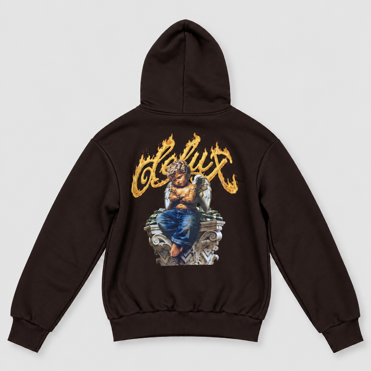Hoodie Angels Brown - retro