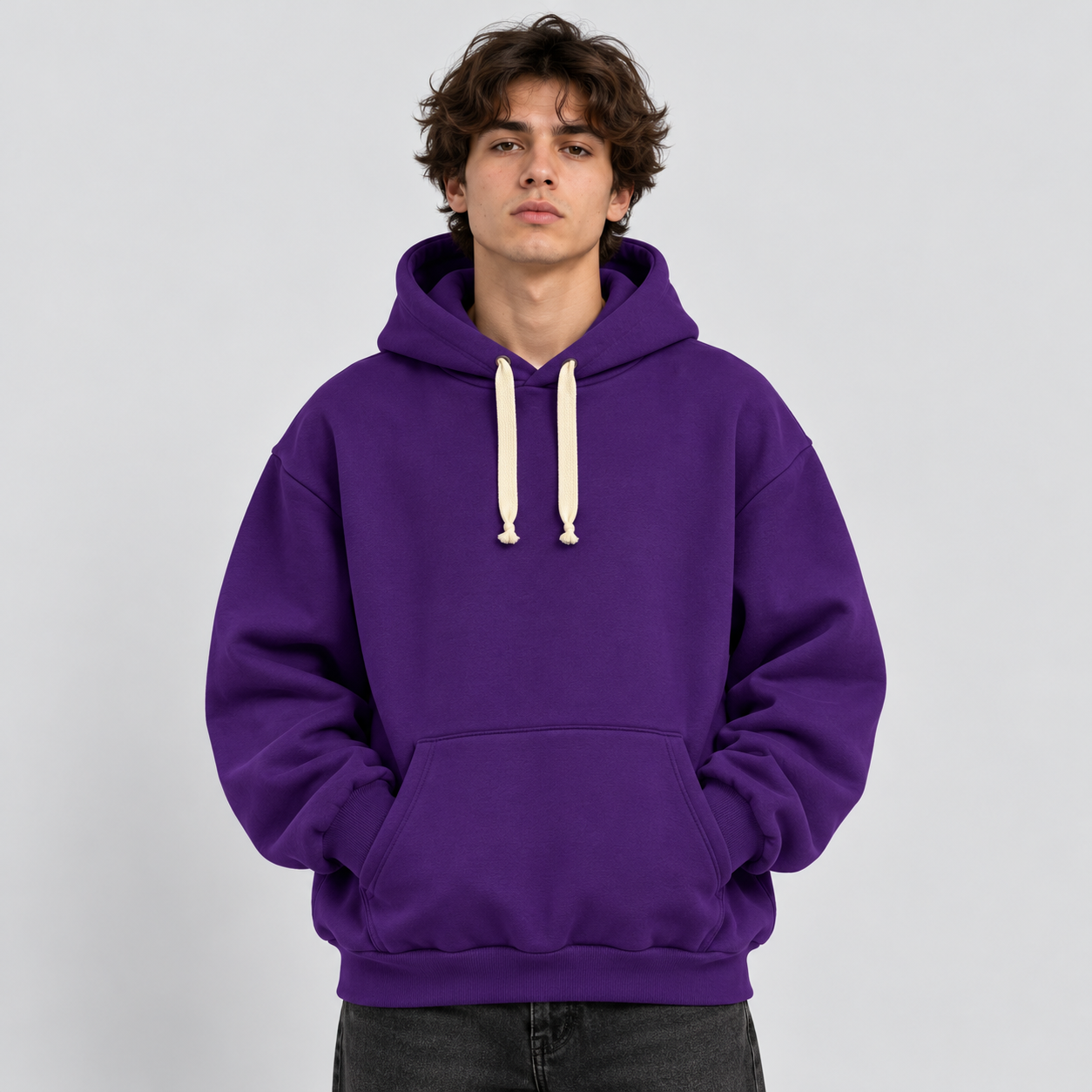 Hoodie Angels Purple - indossata