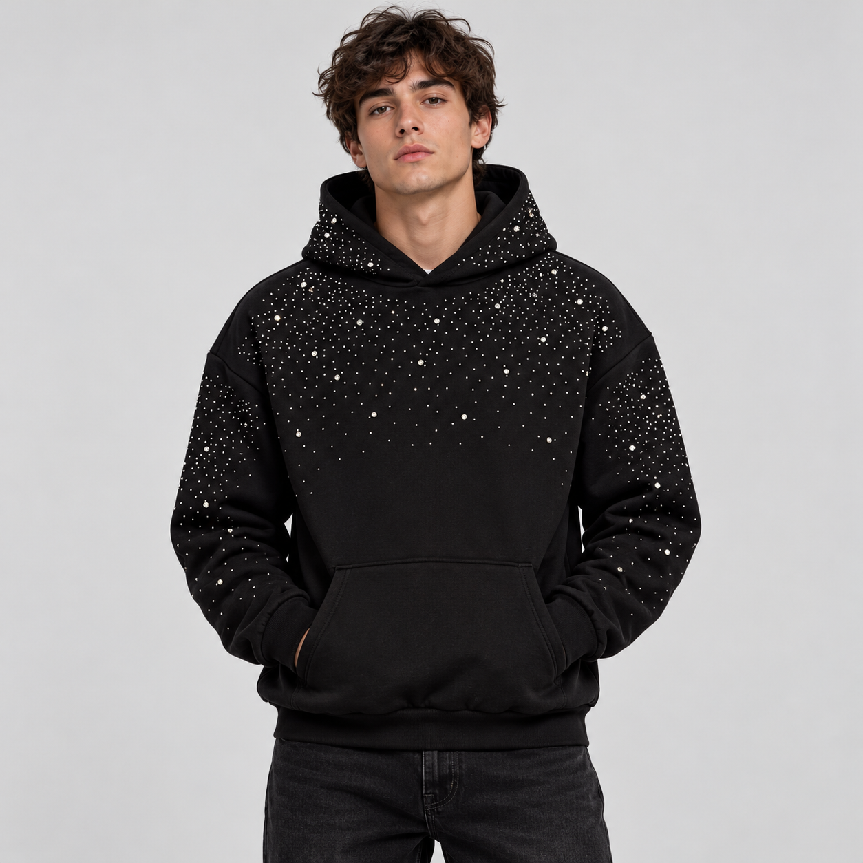 Hoodie Diamond Black - indossato