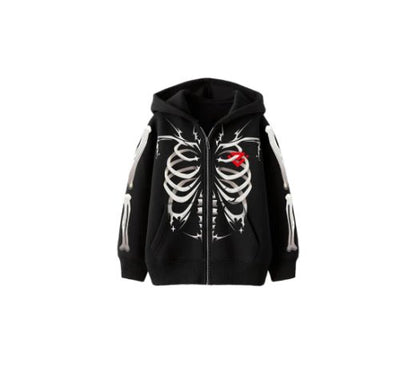 Jacket zip ‘’Skeleton’’ - Black - Delux Store - Abbigliamento Streetwear & Sneakers