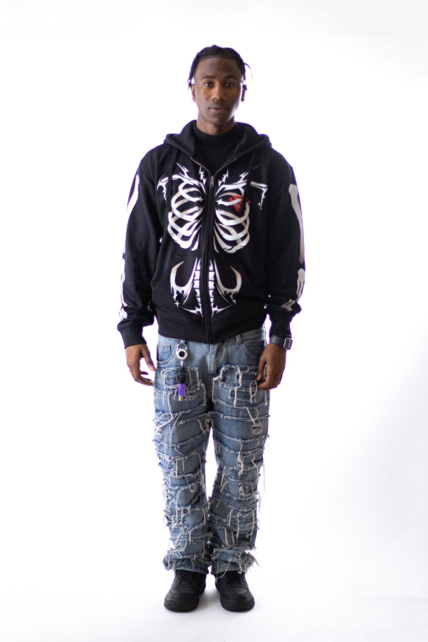 Jacket zip ‘’Skeleton’’ - Black - Delux Store - Abbigliamento Streetwear & Sneakers