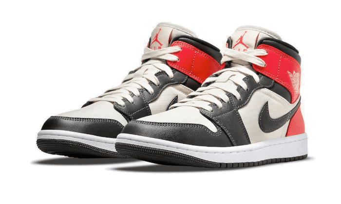 Jordan 1 Mid Newsprint Light Orewood Brown - Delux Store - Abbigliamento Streetwear & Sneakers