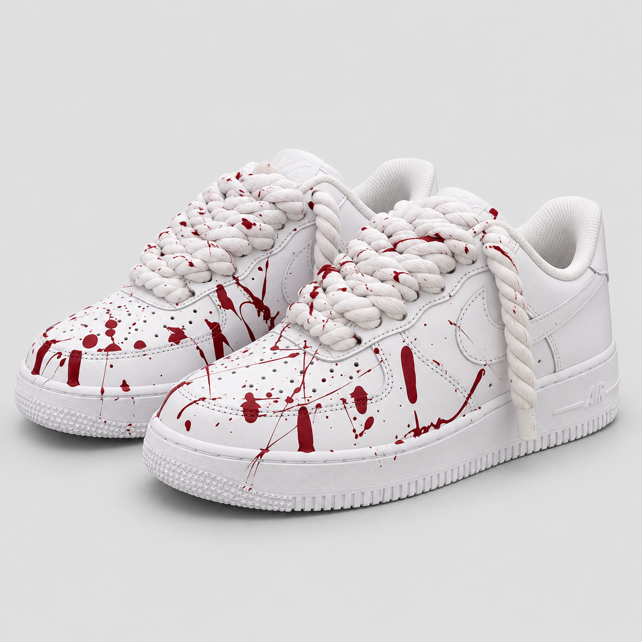 Nike Air Force 1 White Blood custom – vista tre quarti