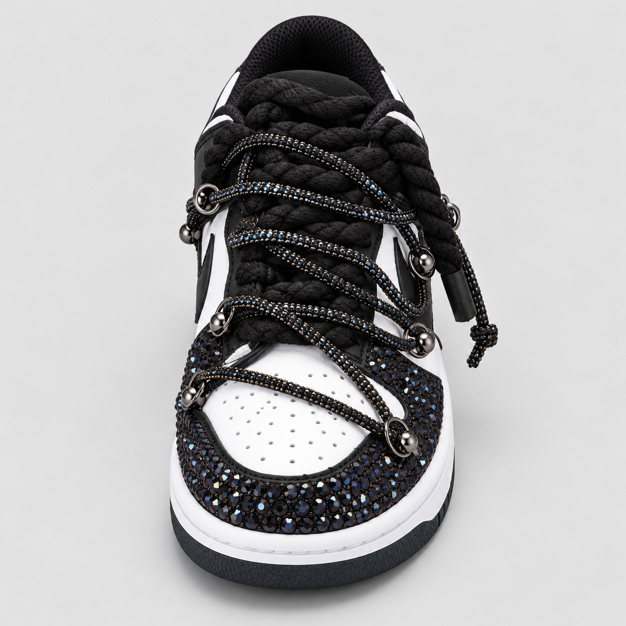 Nike Dunk Swarovski BLACK custom - frontale