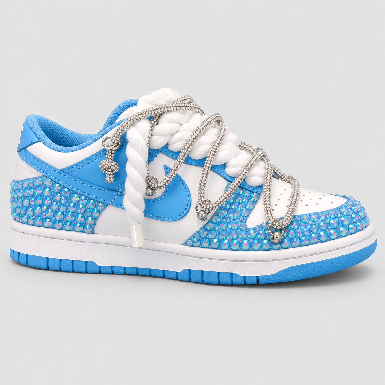 Nike Dunk Swarovski BLUE custom - laterale