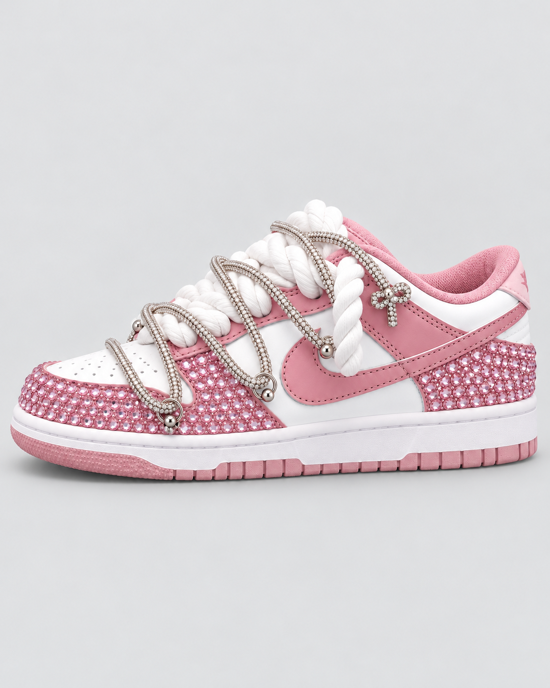 Nike Dunk Swarovski PINK custom - laterale