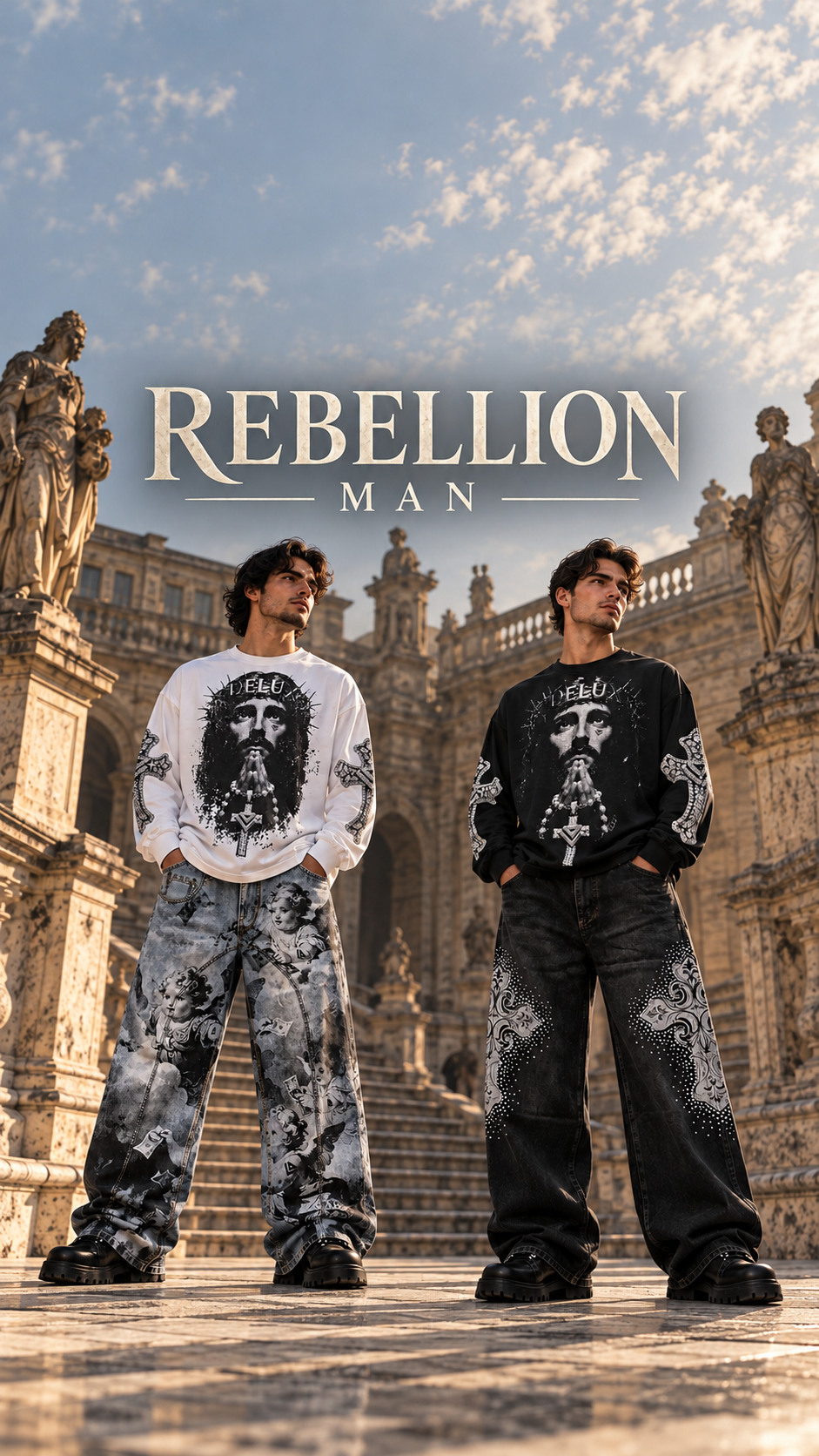 REBELLION Man: Messiah, Jeans Angels e Cross Diamond