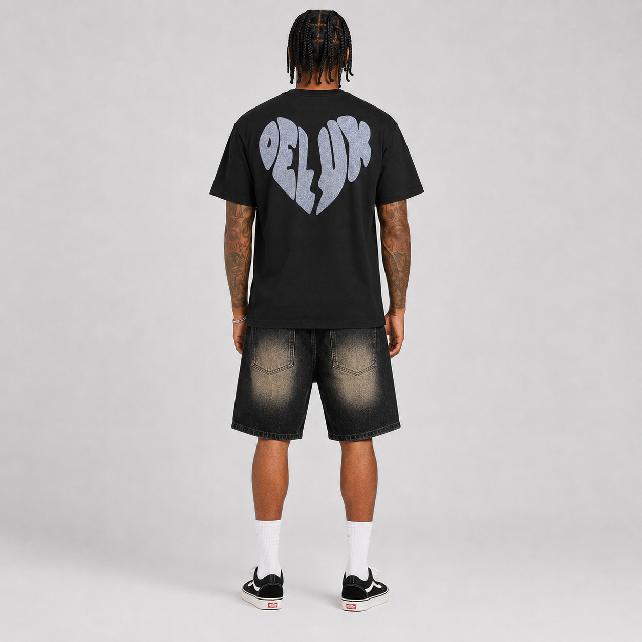 NO LOVE GLITTER TEE – BLACK SILVER