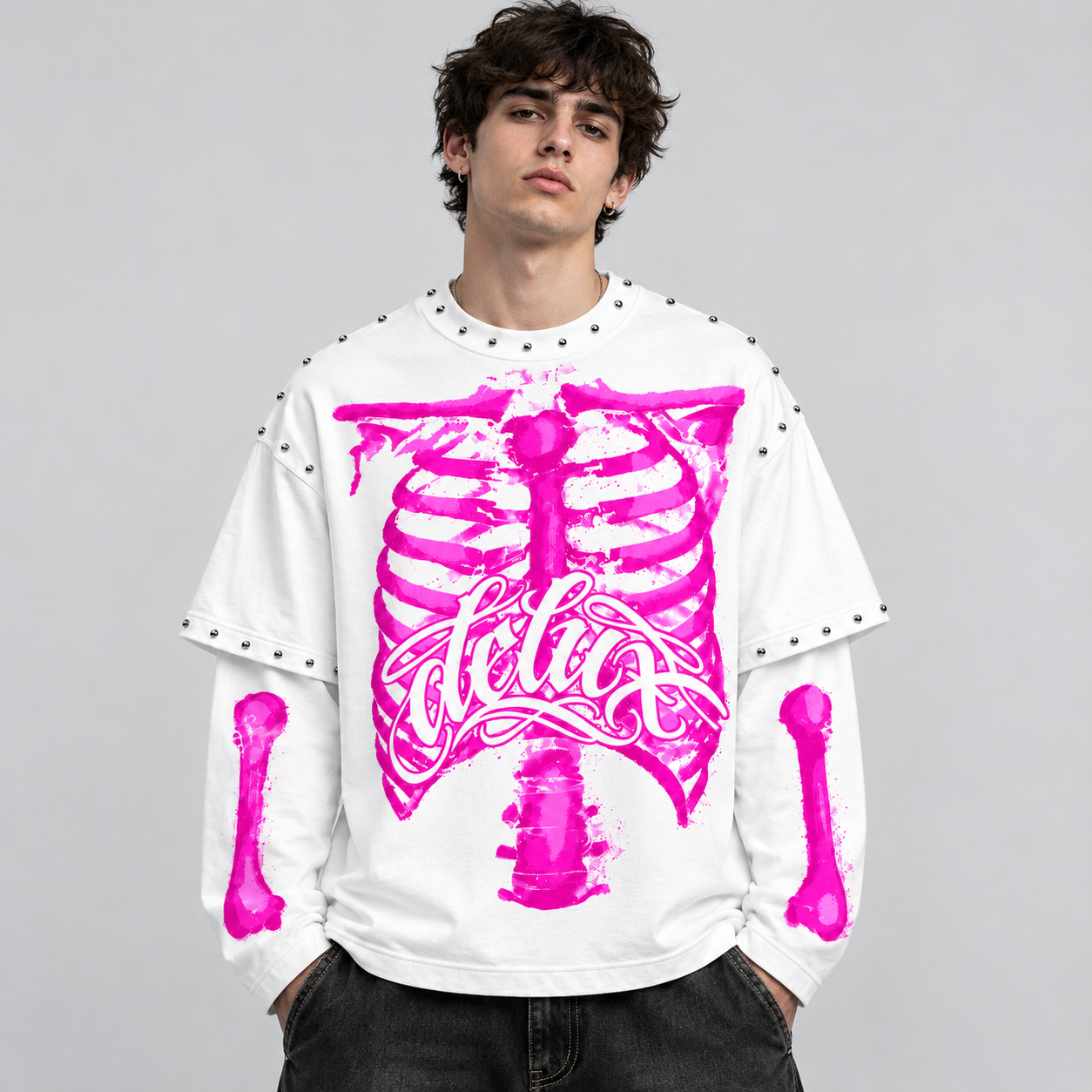 CREWNECK SKELETON - WHITE
