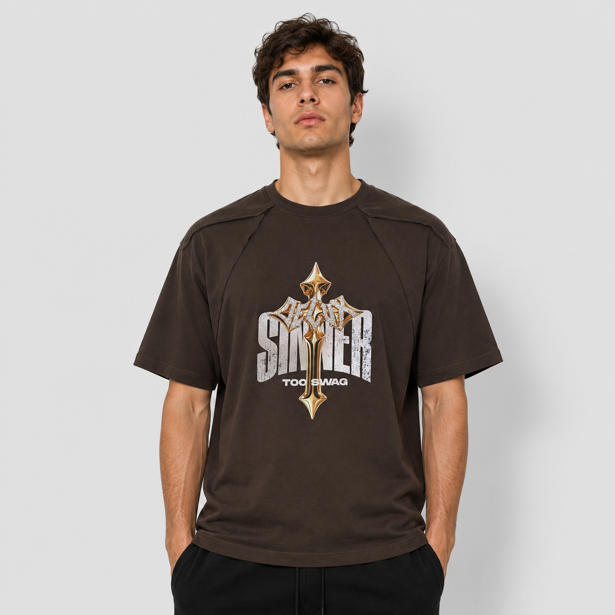 SINNER TEE – BROWN
