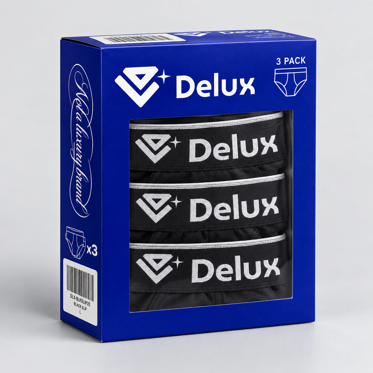 SLIP DELUX BLACK - confezione tripack da 3
