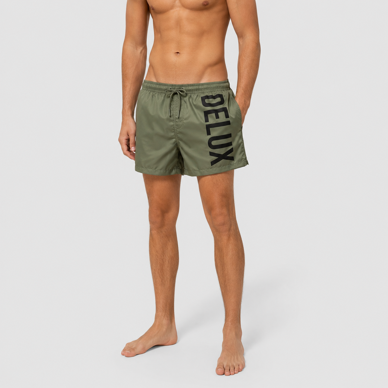 SWIM SHORTS DELUX - ARMY GREEN