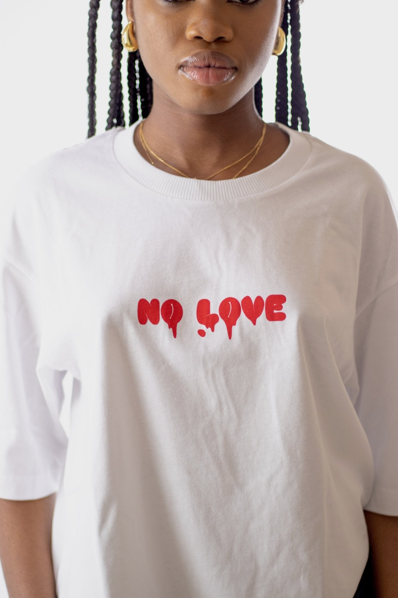 T-Shirt ''NO LOVE'' - Bianca - Delux Store - Abbigliamento Streetwear & Sneakers