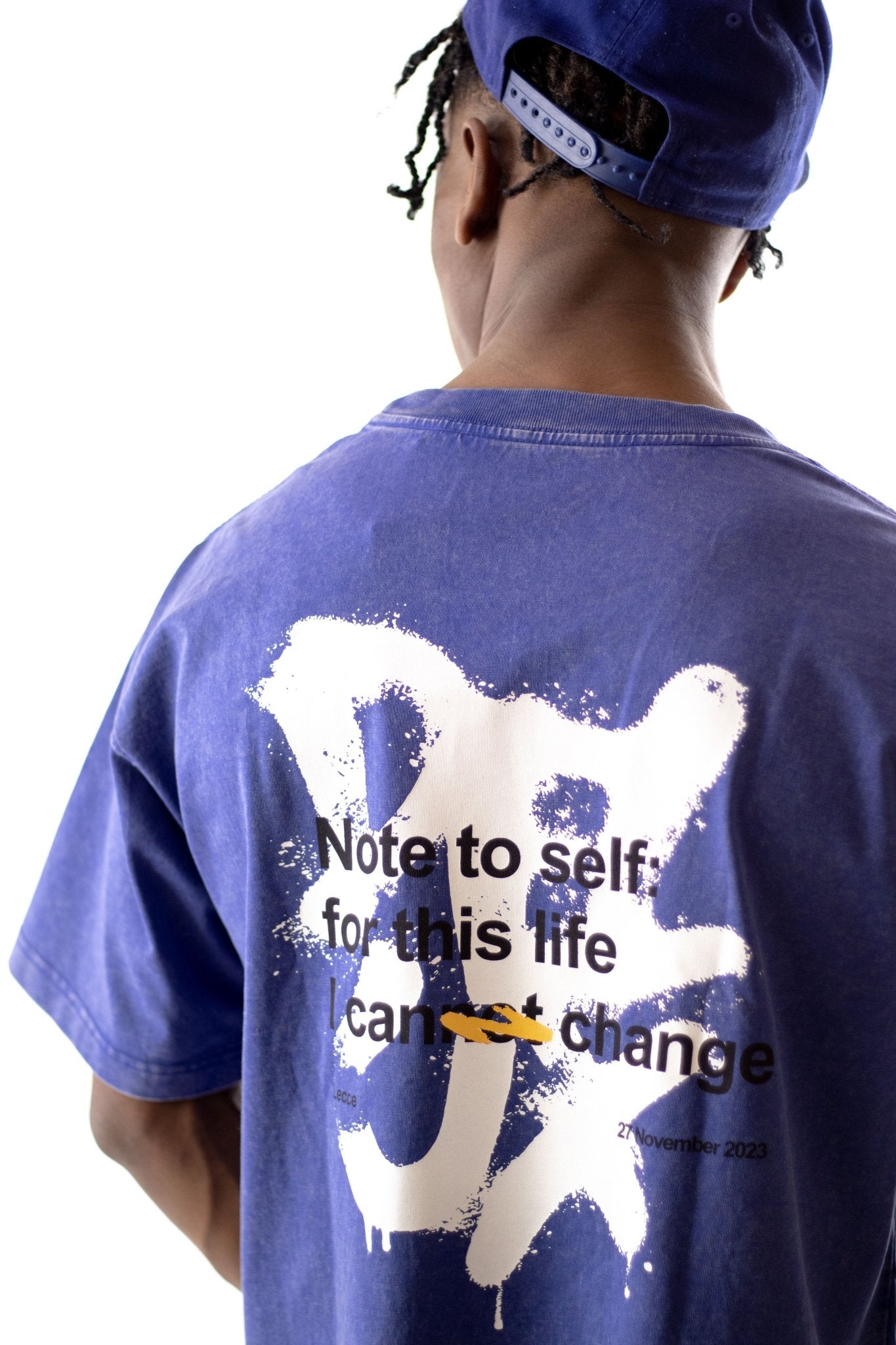 T-Shirt Washed ‘’Note to Self’’ - Blue - Delux Store - Abbigliamento Streetwear & Sneakers