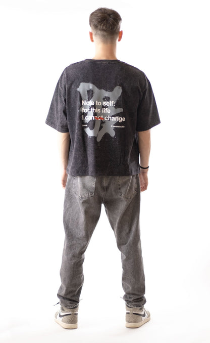 T-Shirt Washed “Note to Self'' - Nera - Delux Store - Abbigliamento Streetwear & Sneakers