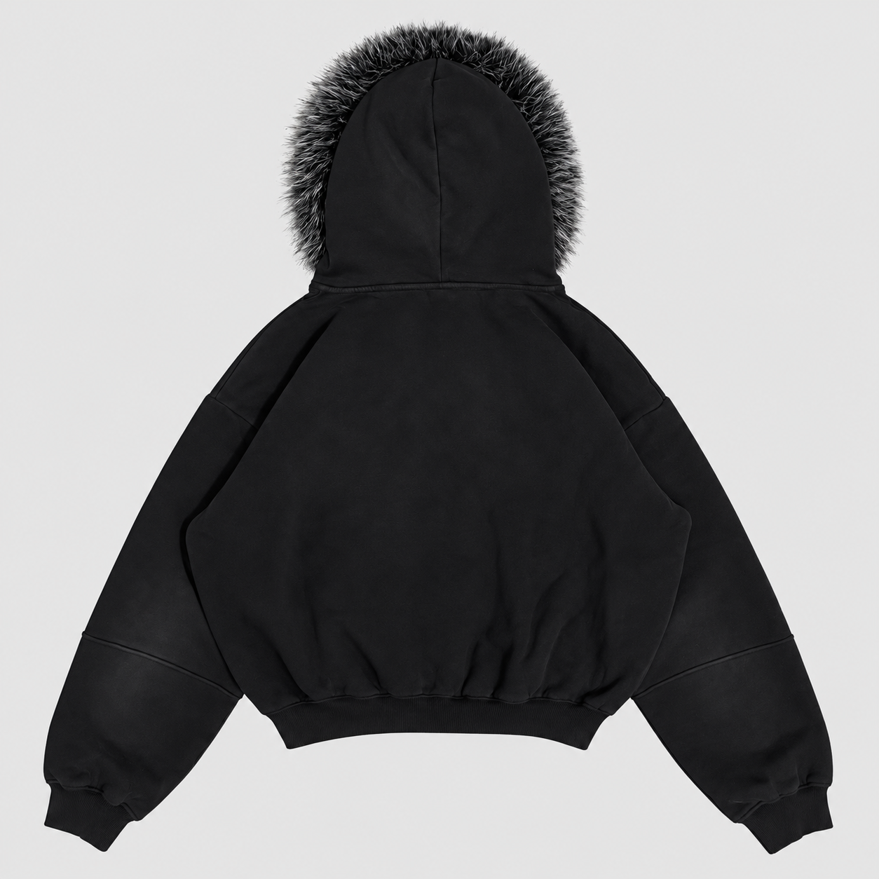 ZIP HOODIE BAROQUE FUR BLACK retro